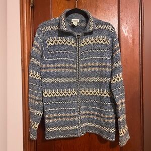 Element Blue and Tan Zip-Up Sweater Size M